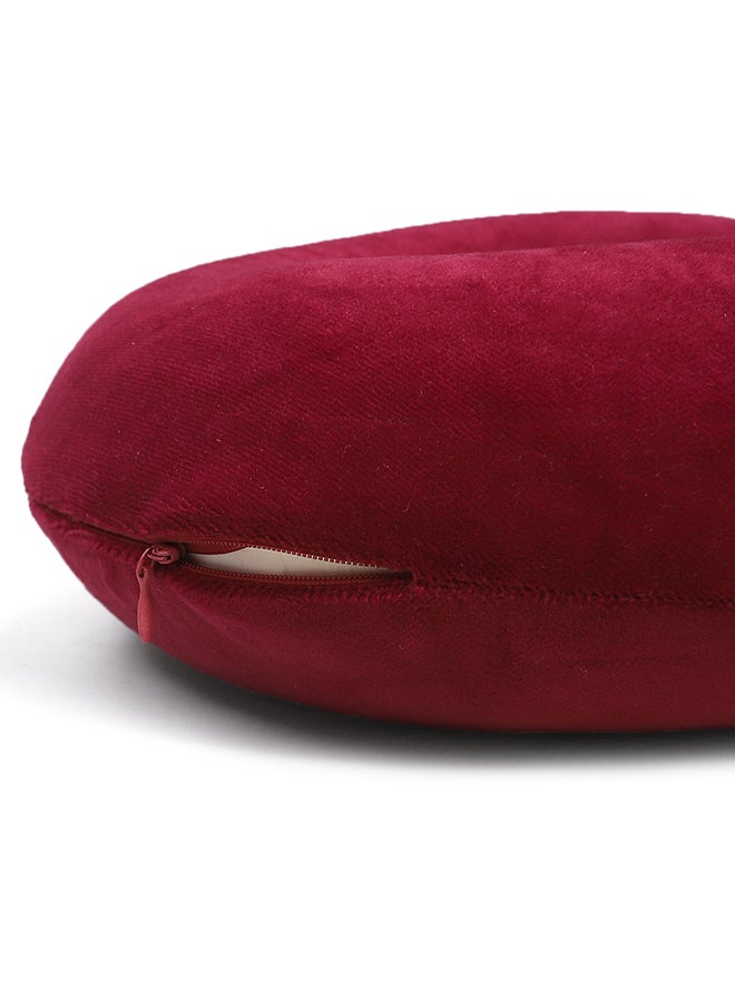 Ultra Soft Memory Foam Cushion U-Shaped Neck Pillow For Travel| Neck Support Pillow For Pain Relief, Red, 20 X 20 X 10 Cm