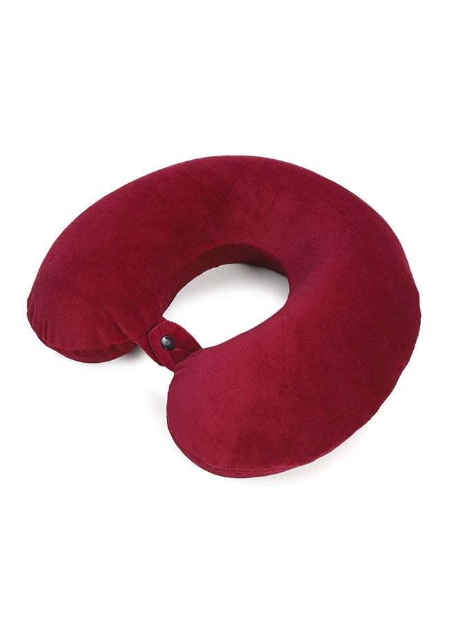 Ultra Soft Memory Foam Cushion U-Shaped Neck Pillow For Travel| Neck Support Pillow For Pain Relief, Red, 20 X 20 X 10 Cm
