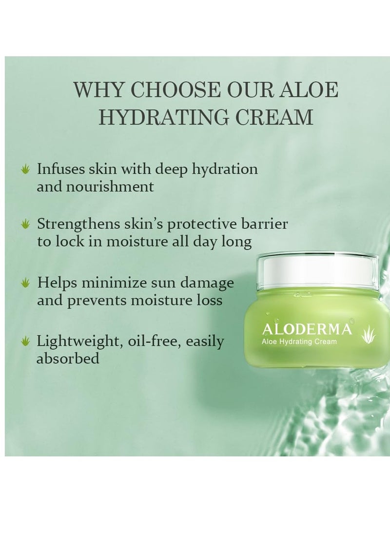 Aloderma Basic Aloe Hydrating Set - 3 Pieces - Cleanser, Cream, 200g Aloe Vera Gel