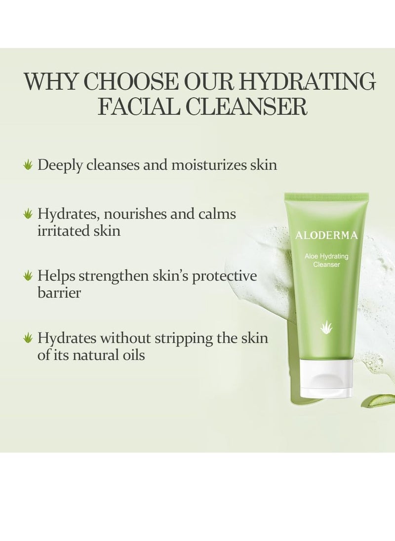 Aloderma Basic Aloe Hydrating Set - 3 Pieces - Cleanser, Cream, 200g Aloe Vera Gel