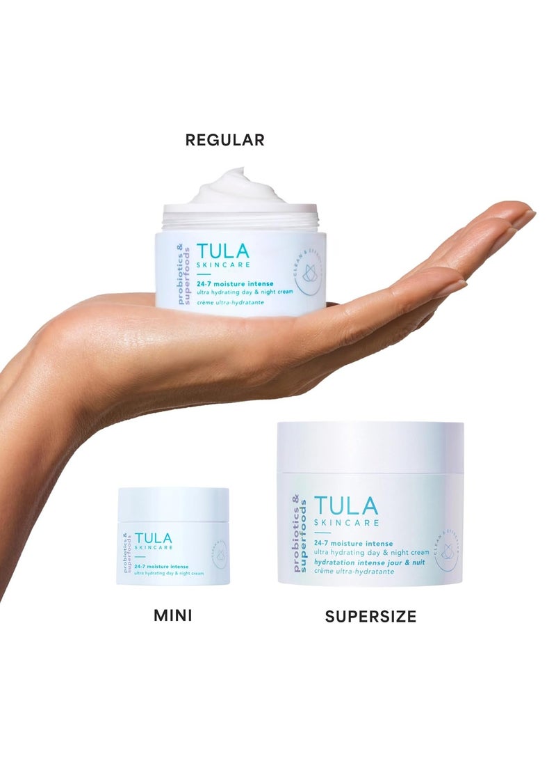 TULA Skin Care 24-7 Moisture Intense Ultra Hydrating Day & Night Cream - Travel Duo, Ultra Nourishing Moisturizer for Face, Soothe Skin, Maintain Skin Balance