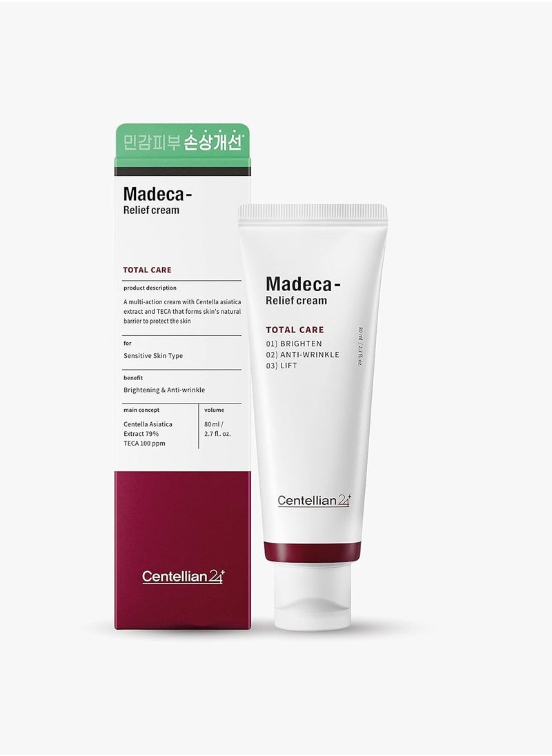 CENTELLIAN 24 Relief Cream (2.7fl oz) - Moisturizer for All Skin Types. Korean Skin Care for Barrier Repair and Enhanced Elasticity. TECA, Asiatica (Cica)