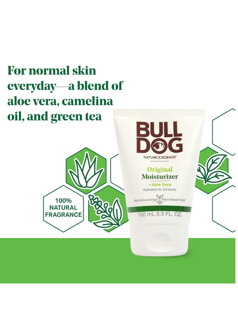 Bulldog Mens Skincare Original Face Moisturizer 3.3oz and Original Shave Gel 5.9oz Bundle
