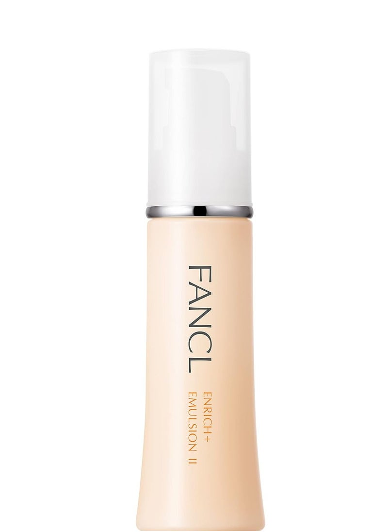 FANCL Enrich+ Emulsion II - 100% Preservative-Free, Facial Lotion with Niacinamide, Hydration, Anti-Aging, Firming & Elasticity Solutions for All Skin Types