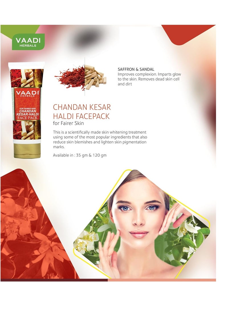 Vaadi Herbals Value Chandan Kesar Haldi Face Pack, 120g x 2
