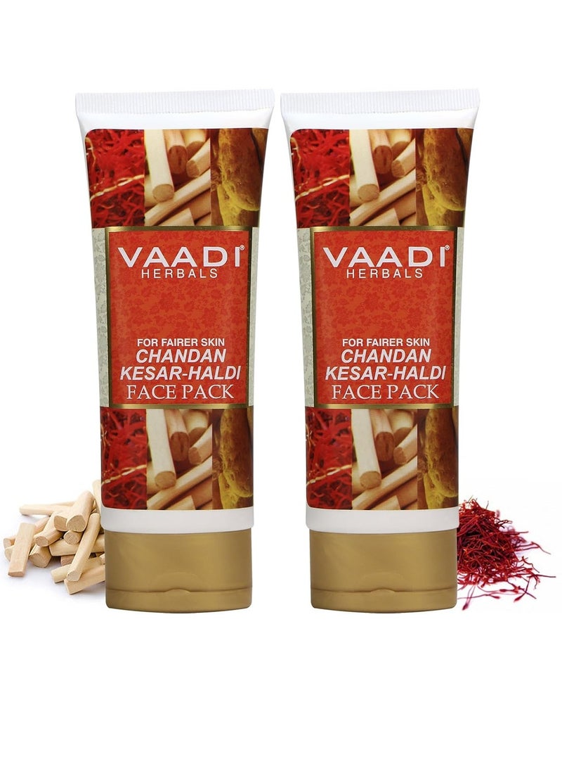 Vaadi Herbals Value Chandan Kesar Haldi Face Pack, 120g x 2