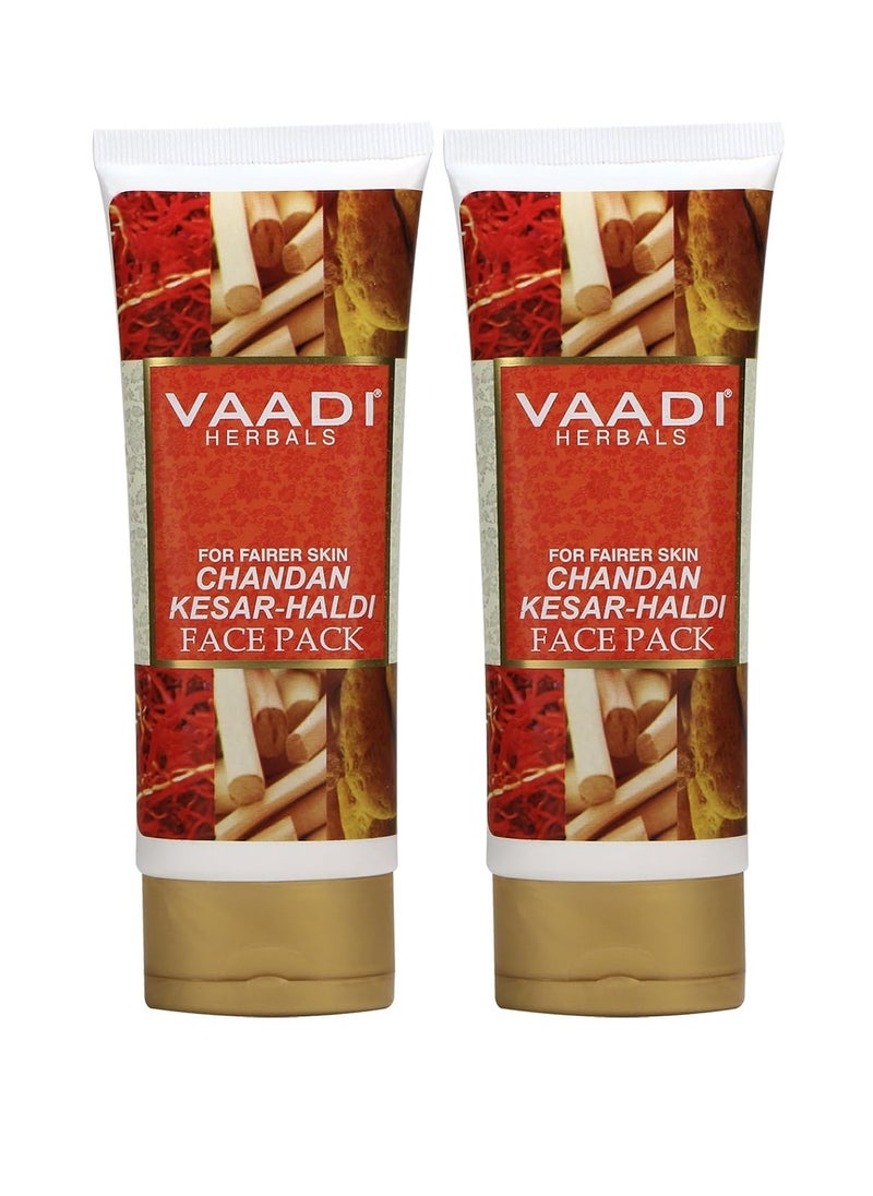 Vaadi Herbals Value Chandan Kesar Haldi Face Pack, 120g x 2