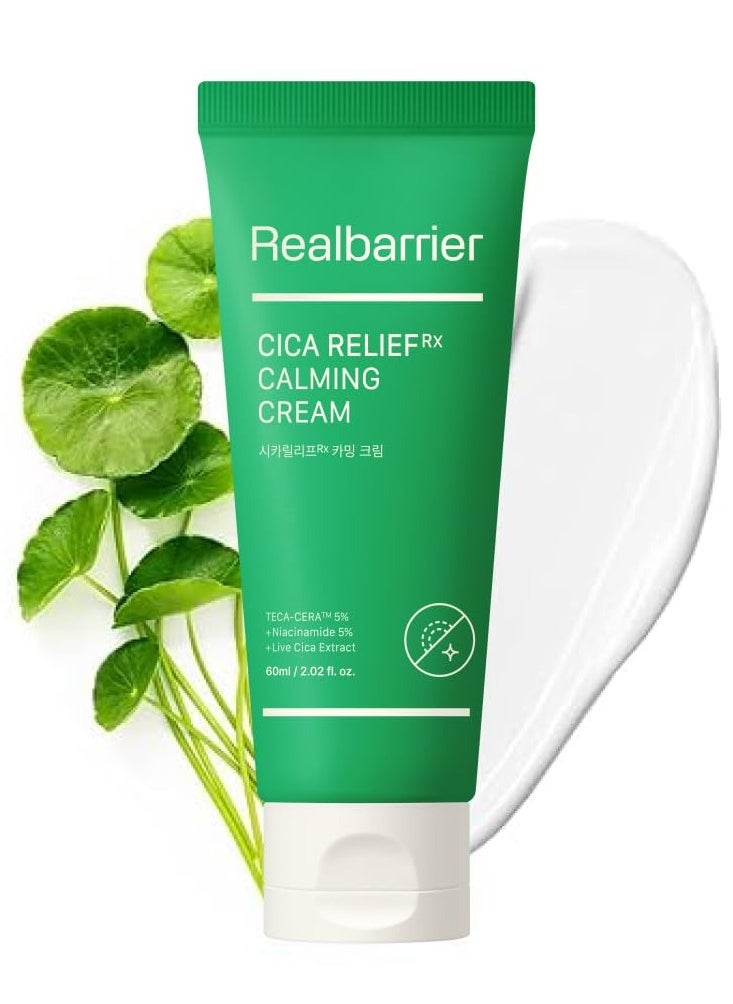 Real Barrier Cica Relief Rx Calming Cream 60ml, 2.02 fl. oz.| Redness Relief, Moisturizing & Soothing Skin Lotion for Red Trouble Spot | Sensitive Skin Care | Fast Deep Hydration | Korean Skincare