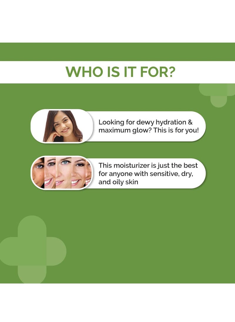 The Derma Co 5% Cica-Glow Daily Face Moisturizer with Alpha Arbutin & Tranexamic Acid | Makes Skin Glow | Evens Skin Tone | For All Skin Types | 50 g, Lotion