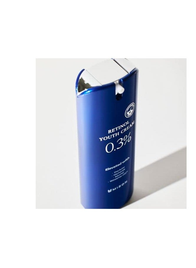MIZON Retinol Youth (0.3% Retinol Cream) Fine Line Care with Retinol Shea Butter Peptides Niacinamide Bakuchiol Korean Skincare (0.92 oz)