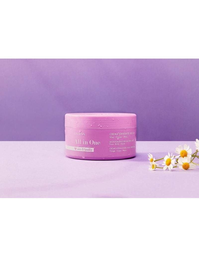 PUPA Milano All In One Moisturizing Cream With Hyaluronic Acid - Skin Hydration Booster - Delivers Smooth, Firm Appearance - Versatile Moisturizer - Can Be Used All Over - Eco Friendly - 11.8 Oz