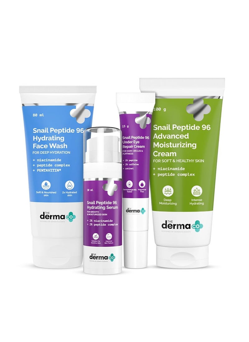 The Derma Co. Snail Peptide 96 Daily Skincare Combo | Snail Mucin, Niacinamide, Peptide Complex | Intense Hydration | Improves Skin Texture | 24 hrs Moisturization