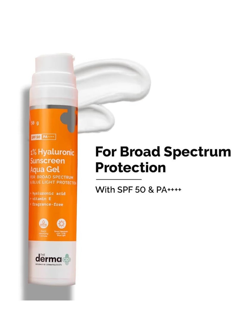 The Derma Co Anti Acne Skincare Routine Kit For All Skin 1% Salicylic Acid Gel Face Wash+2% Salicylic Acid Serum+1% Hyaluronic Sunscreen Aqua Gel|Broad Spectrum Protection Spf 50 Pa++++|Unisex,3 Count