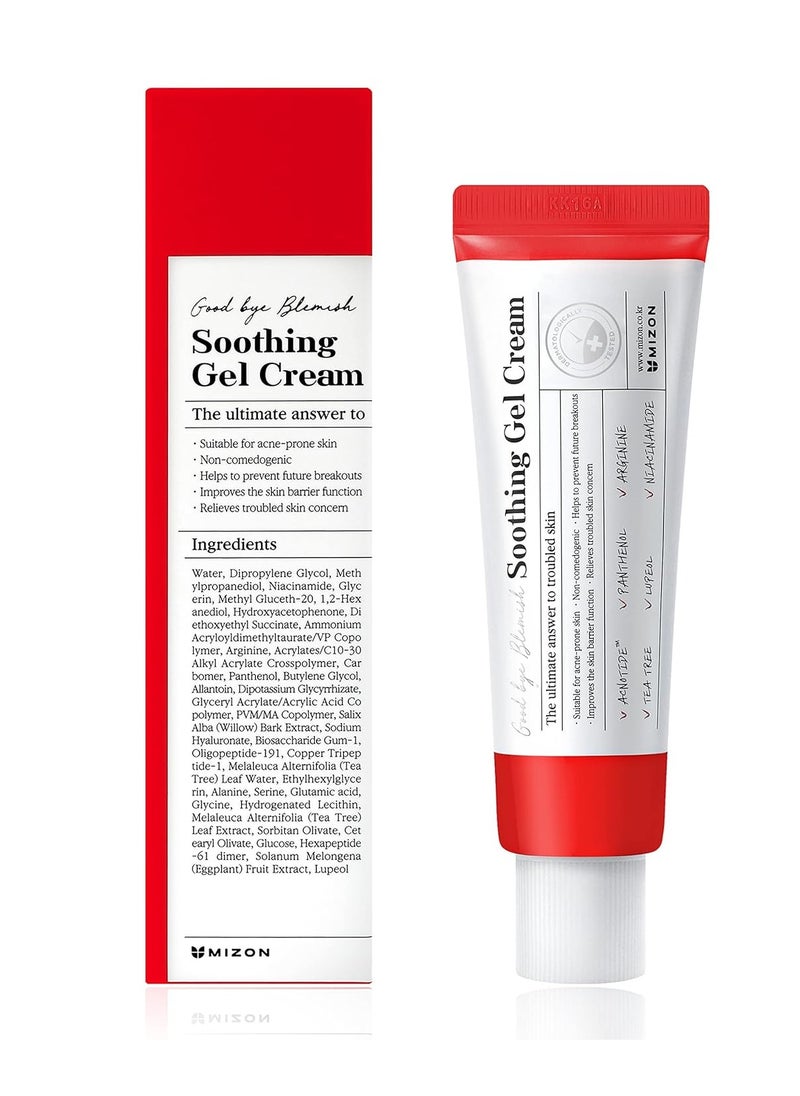MIZON GoodByeBlemish Soothing Gel Cream with Acnotide, for Sensitive Skin, Breakout Treatment, Acne Spot Treatment (55ml 1.85 fl oz)