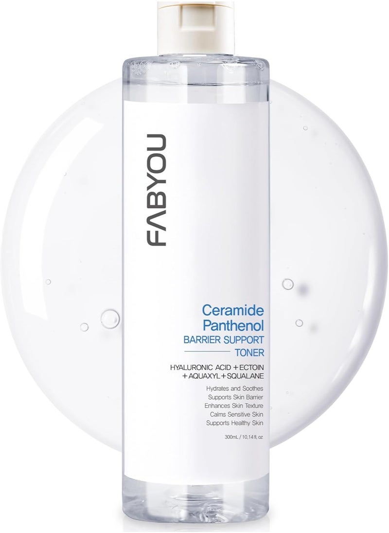 Ceramide Panthenol Skin Barrier Support Toner 10.14 fl oz – Hydrating Facial Toner with 8 Hyaluronic Acid, Barrier Repair & Soothing for Sensitive Skin, Korean Skin Care