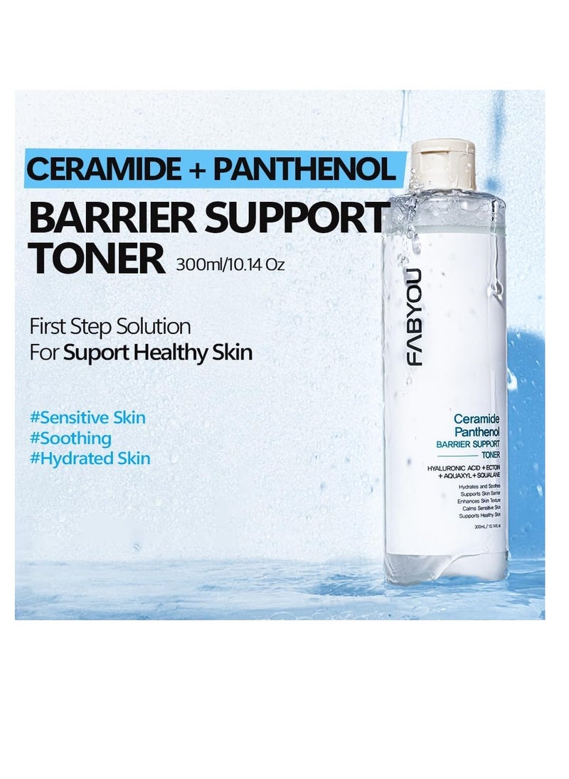 Ceramide Panthenol Skin Barrier Support Toner 10.14 fl oz – Hydrating Facial Toner with 8 Hyaluronic Acid, Barrier Repair & Soothing for Sensitive Skin, Korean Skin Care