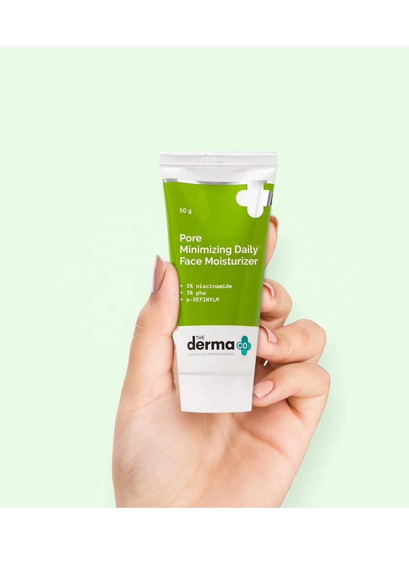 The Derma Co Pore Minimizing Daily Face Moisturizer with 3% Niacinamide 3% PHA and p-REFINYL
