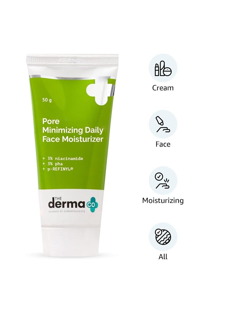 The Derma Co Pore Minimizing Daily Face Moisturizer with 3% Niacinamide 3% PHA and p-REFINYL