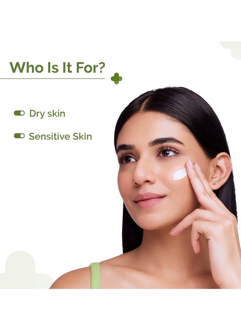 The Derma Co 5% Nia-Ceramide Intense Moisturizing Cream | 5% Niacinamide & Ceramide | 24hrs.Moisturization | Betaine, Bisabolol & Sepicalm | Moisturizer for Dry & Sensitive Skin - 100 g
