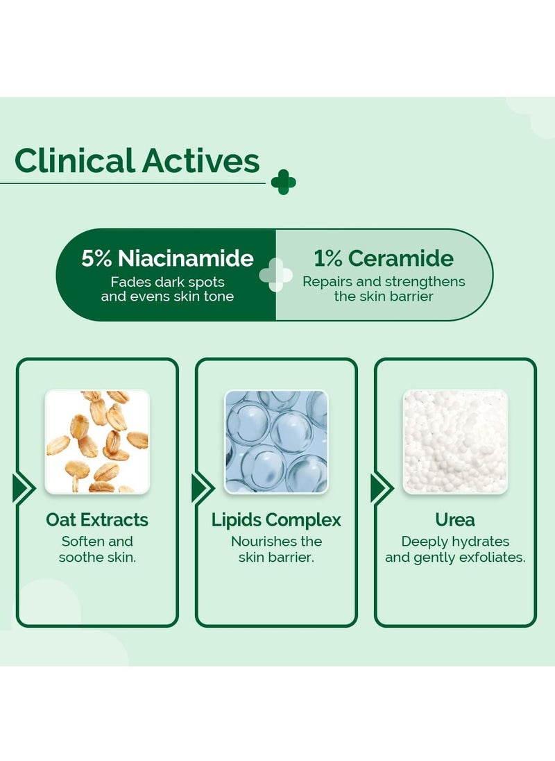 The Derma Co 5% Nia-Ceramide Deep Moisturizing Cream | 5% Niacinamide & Ceramide | 72hrs.Hydration | Urea, Lipids & Oat Extracts | Moisturizer for Dry to Very Dry Skin-100g