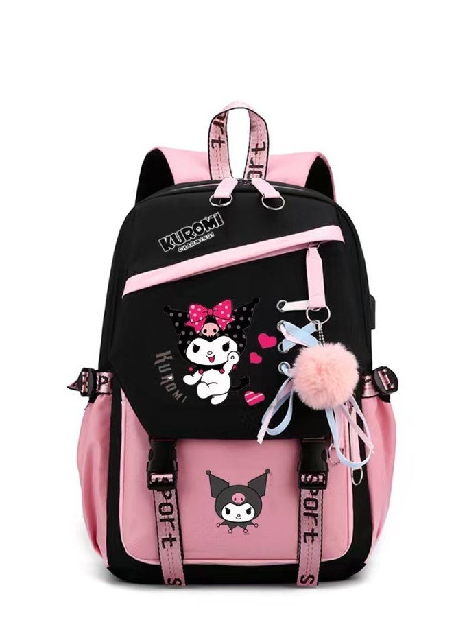 Kuromi School Bags for Girls Gift Laptop Kuromi Kid Backpack 17 Inch Usb School Backpack Anime Cinnamoroll Melody Bags