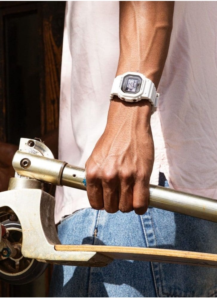 ​Casio G-Shock DW-H5600-7 44.5mm Bio-Based Resin Smartwatch with Heart Rate Monitor, MIP LCD, Solar-Assisted Charging​
