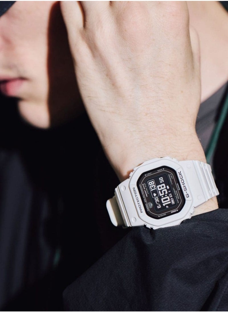 ​Casio G-Shock DW-H5600-7 44.5mm Bio-Based Resin Smartwatch with Heart Rate Monitor, MIP LCD, Solar-Assisted Charging​