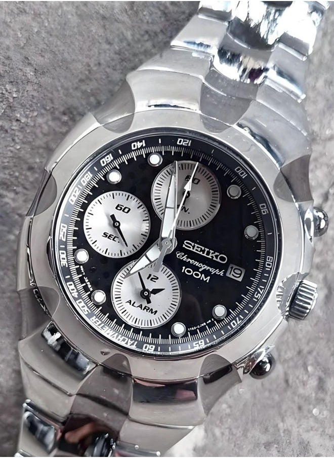 Seiko Alarm Chronograph Luminous Waterproof Quartz Men's Watch SNA763J1