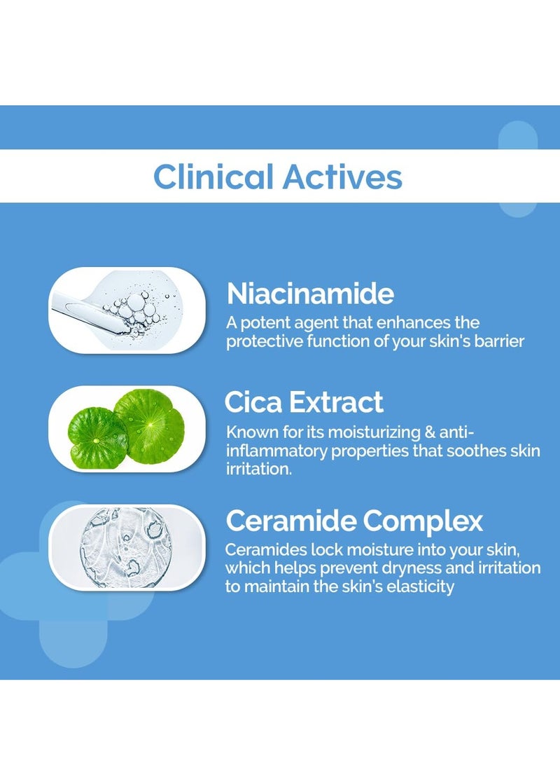The Derma Co 2% Niacinamide Gentle Skin Cleanser for Sensitive, Dry, Normal Skin - 125 ml Non-Irritant | 100% Soap-Free | Non-Oil Stripping | Gently Cleanses Makeup