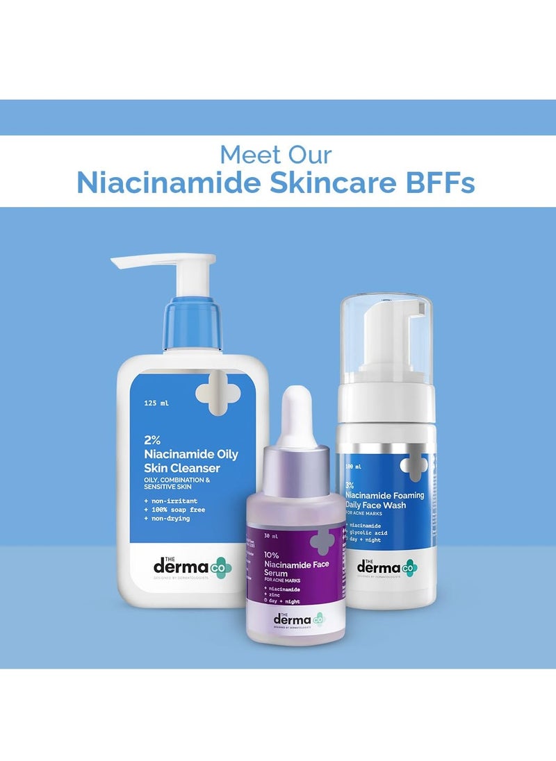 The Derma Co 2% Niacinamide Gentle Skin Cleanser for Sensitive, Dry, Normal Skin - 125 ml Non-Irritant | 100% Soap-Free | Non-Oil Stripping | Gently Cleanses Makeup