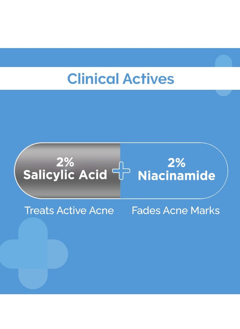 The Derma Co Sali-Cinamide Anti-Acne Face Wash | With 2% Salicylic Acid & 2% Niacinamide I Treats Active Acne & Fades Acne Marks I For Oily & Combination Skin I Power of 2 Actives | For Men & Women | 80 ml