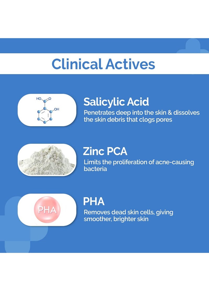 The Derma Co 1% Salicylic Acid Foaming Daily Face Wash with Salicylic Acid, Zinc PCA & PHA for Active Acne & clogged Pores - 100 ml Reduces Acne | Unclogs Pores