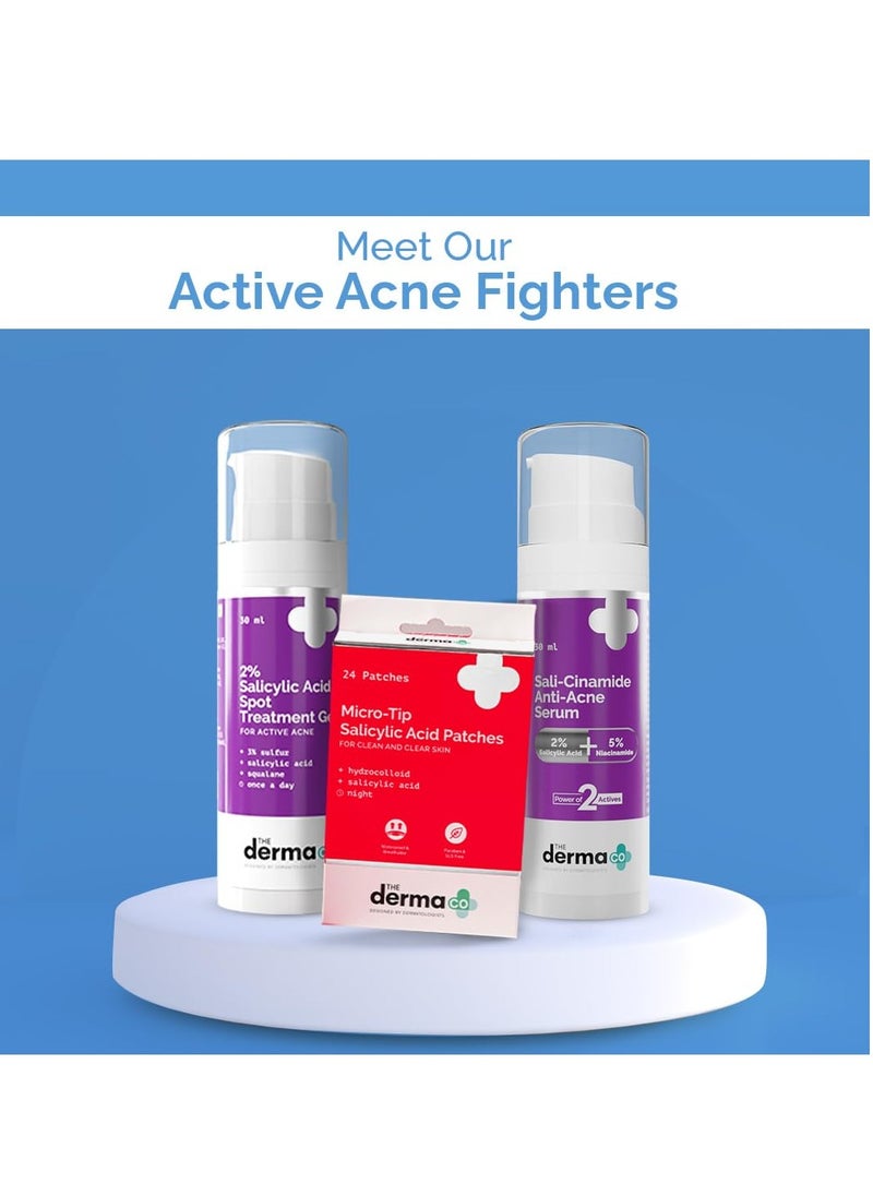 The Derma Co Sali-Cinamide Anti-Acne Face Wash | With 2% Salicylic Acid & 2% Niacinamide I Treats Active Acne & Fades Acne Marks I For Oily & Combination Skin I Power of 2 Actives | For Men & Women | 80 ml x 2