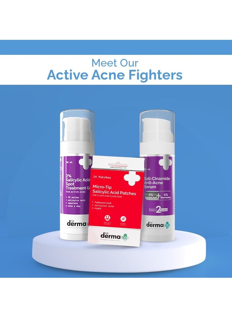 The Derma Co 2% Sali-Cinamide Anti-Acne Face Wash | With 2% Salicylic Acid & 2% Niacinamide | Treats Active Acne & Fades Marks I For Oily & Combination Skin | Power of 2 Actives | For Men & Women | 150 ml x 2
