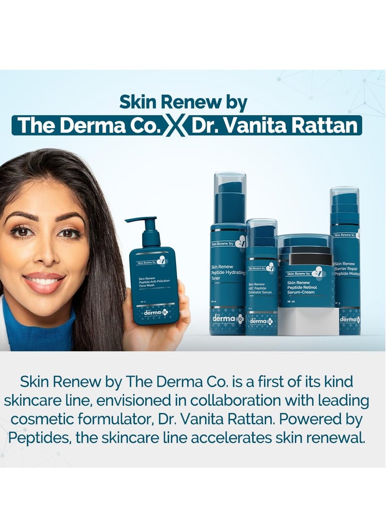 The Derma Co. X Dr.V Skin Renew Peptide Anti-Pollution Face Wash With Peptides & Niacinamide-100Ml| 0.5% Salicylic Acid | Exfoliation|Gentle & Deep Cleansing