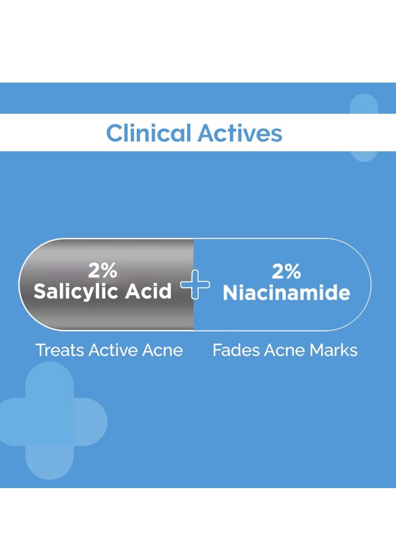 The Derma Co 2% Sali-Cinamide Anti-Acne Face Wash | With 2% Salicylic Acid & 2% Niacinamide I Treats Active Acne & Fades Acne Marks I For Oily & Combination Skin I Power of 2 Actives | For Men & Women | 150 ml