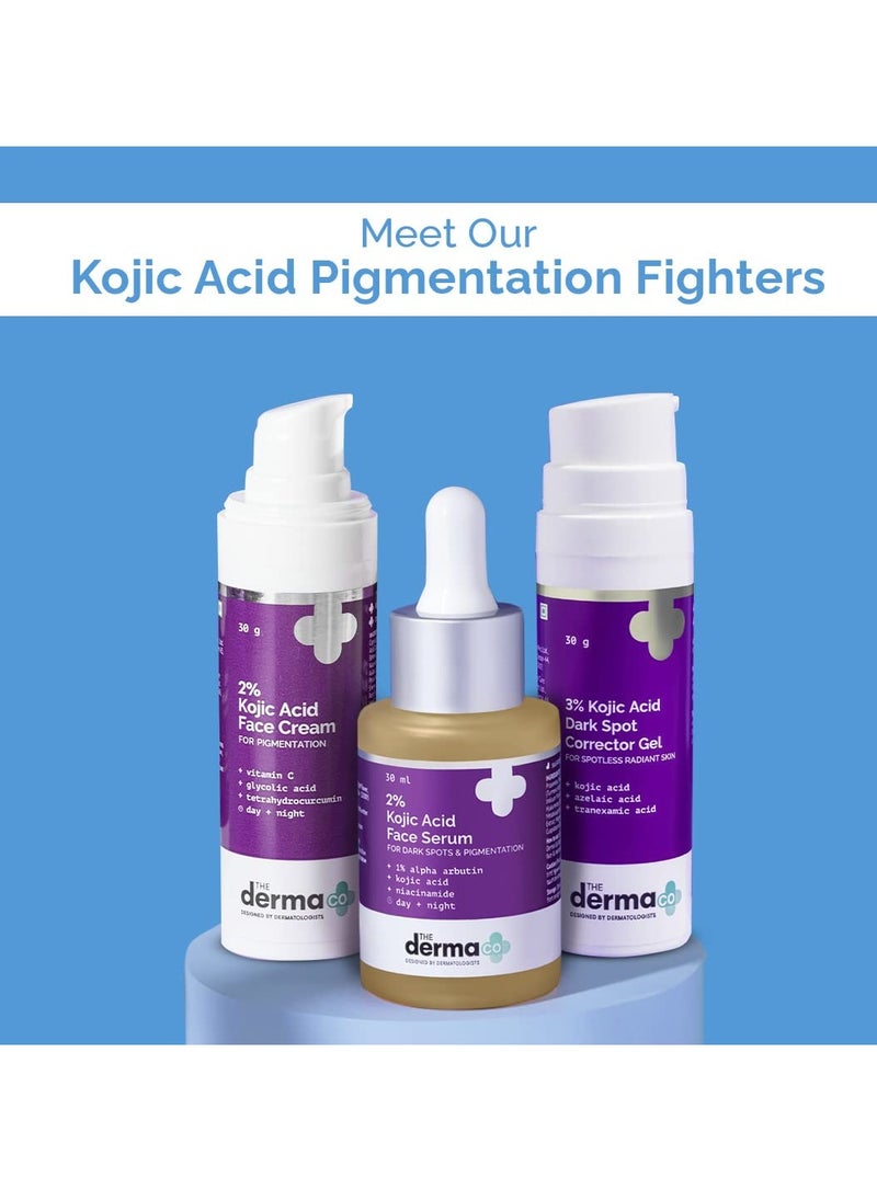 The Derma Co 1% Kojic Acid Face Wash | With Niacinamide & Alpha Arbutin | Reduces Dark Spots, Pigmentation & Blemishes | Cleanses & Brightens Skin | Non-Drying Formula | For All Skin Types | 150 ml