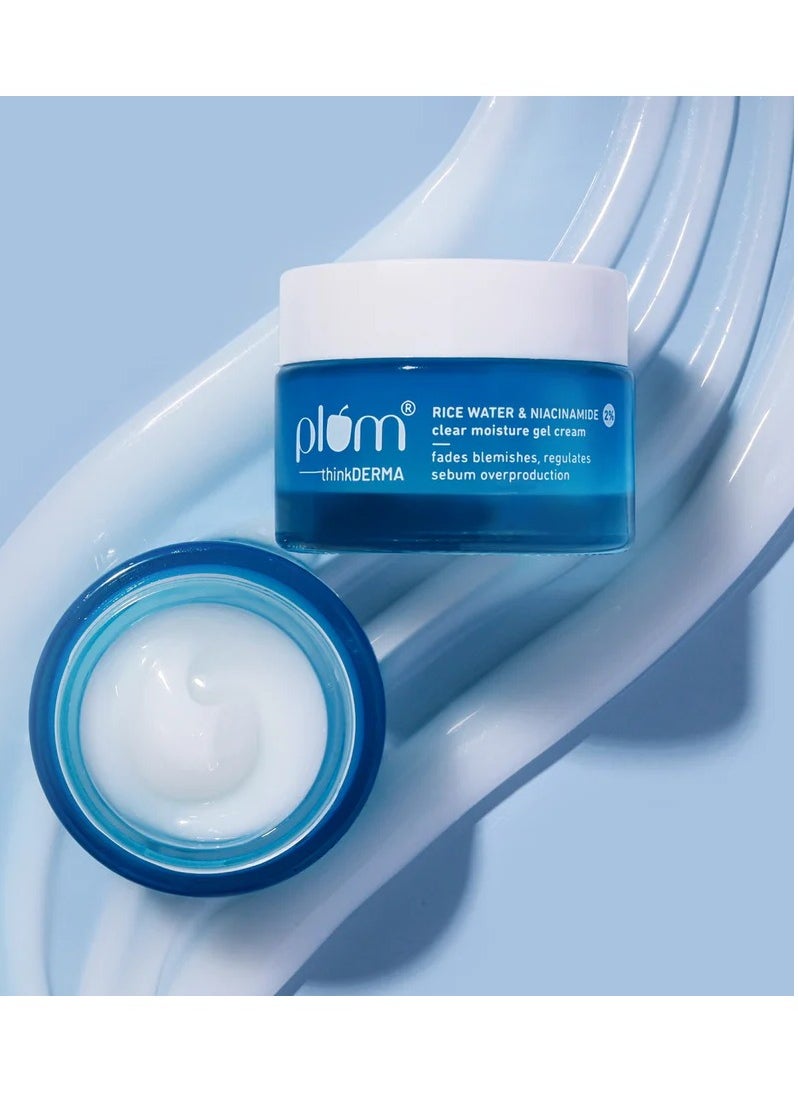 Simply Bright Routine! 2% Niacinamide & Plum Rice Water face wash & 2% Niacinamide Gel Cream