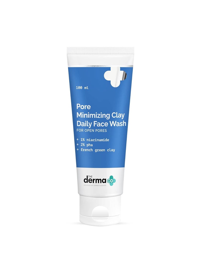 The Derma Co Pore Minimizing Clay Daily Face Wash with 1% Niacinamide & 2% PHA for Open Pores - 100 ml