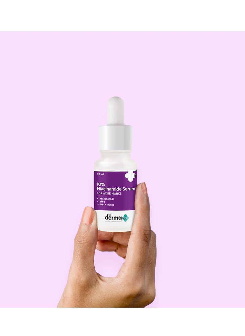 The Derma Co 1% Salicylic Acid Gel Face Wash With Salicylic Acid & Witch Hazel For Active Acne &The Derma Co 10% Niacinamide Face Serum For Acne Marks & Acne Prone Skin For Unisex, 10ml
