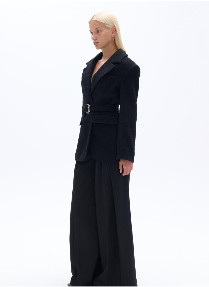 Double Breasted Jacket with Belt Detail
