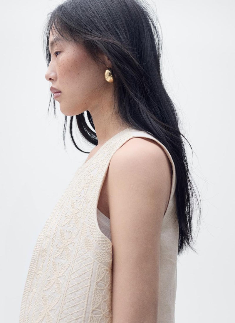 Embroidered Linen Waistcoat