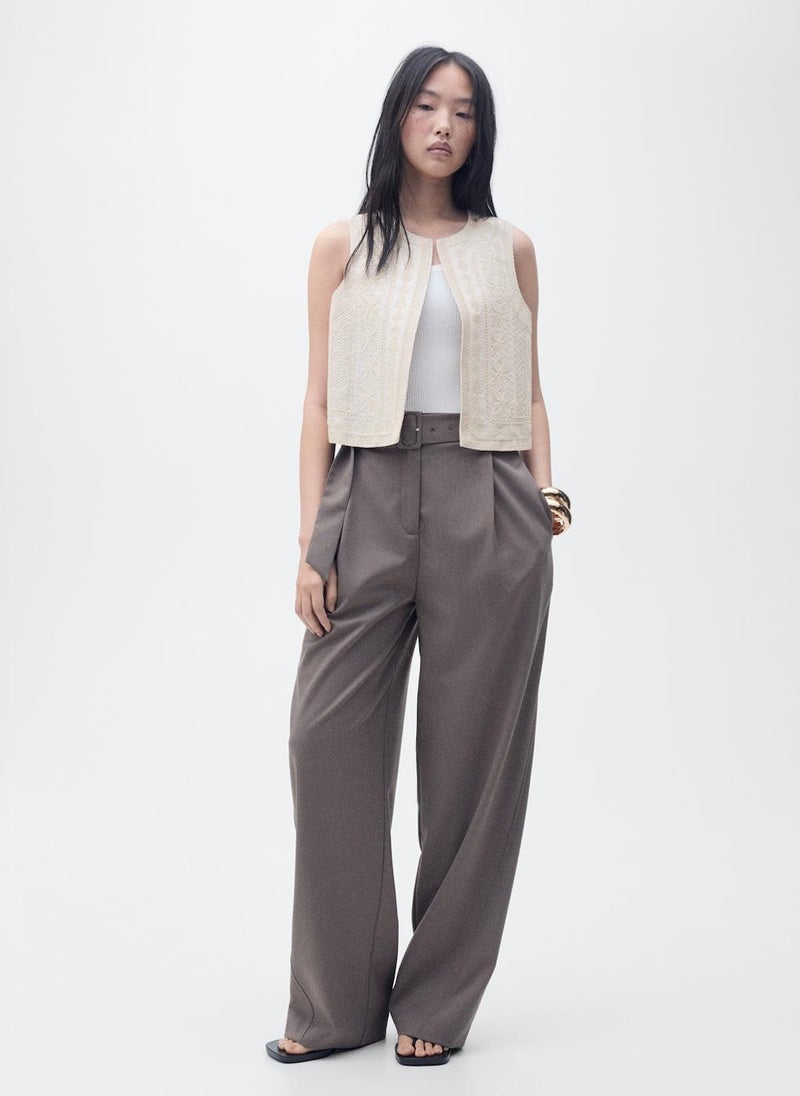Embroidered Linen Waistcoat