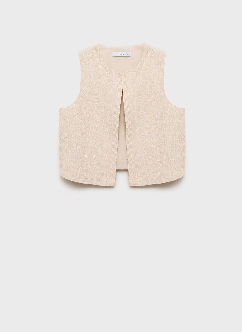 Embroidered Linen Waistcoat