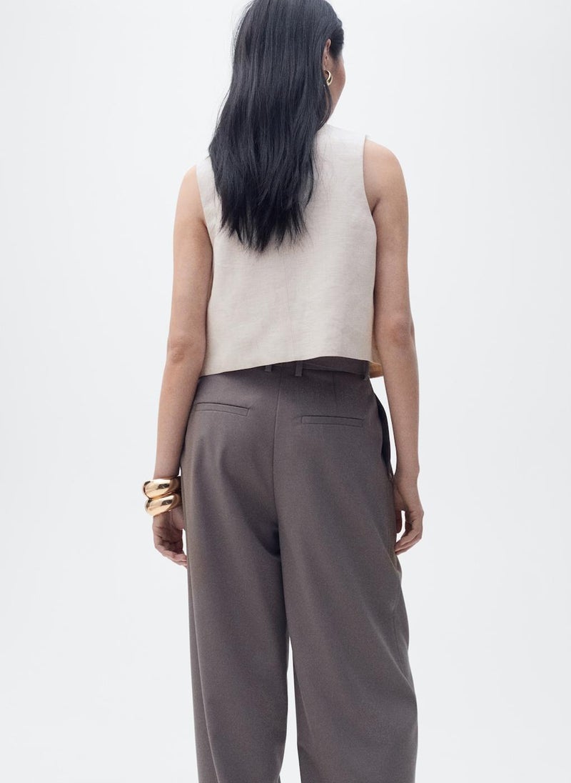 Embroidered Linen Waistcoat