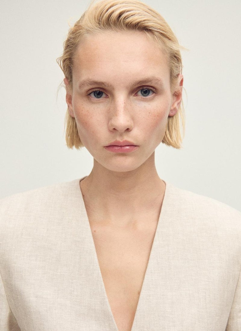 Linen Suit Jacket With Belt