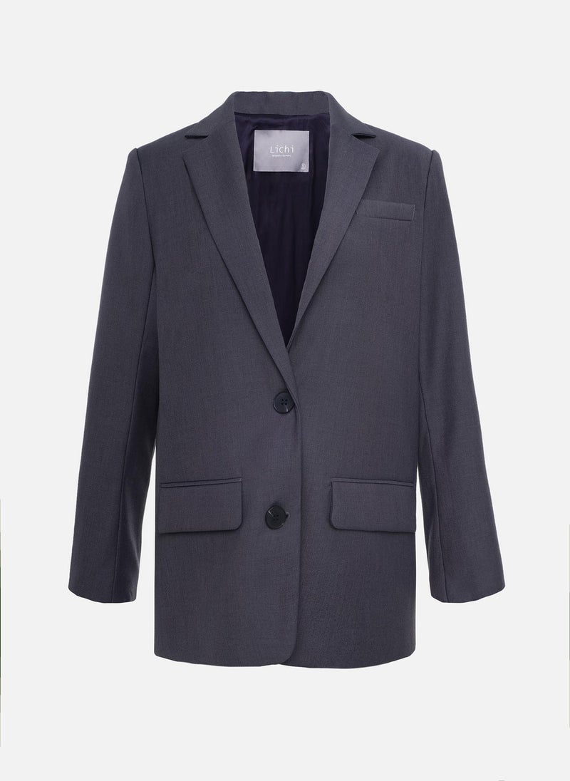 Single-breasted jacket with contrasting buttons
