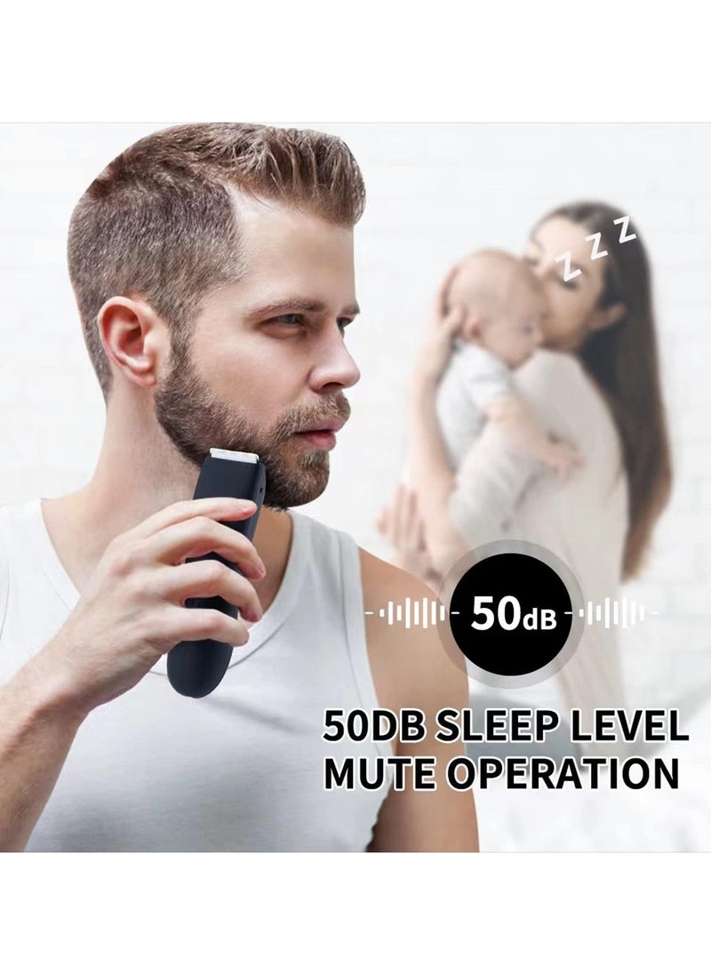 Electric Body Hair Trimmer for Men – Waterproof Wet/Dry Shaver, Ball & Back Trimmer, Replaceable Ceramic Blade, Fast Charging Grooming Kit for Full Body & Pubic Hair Care
