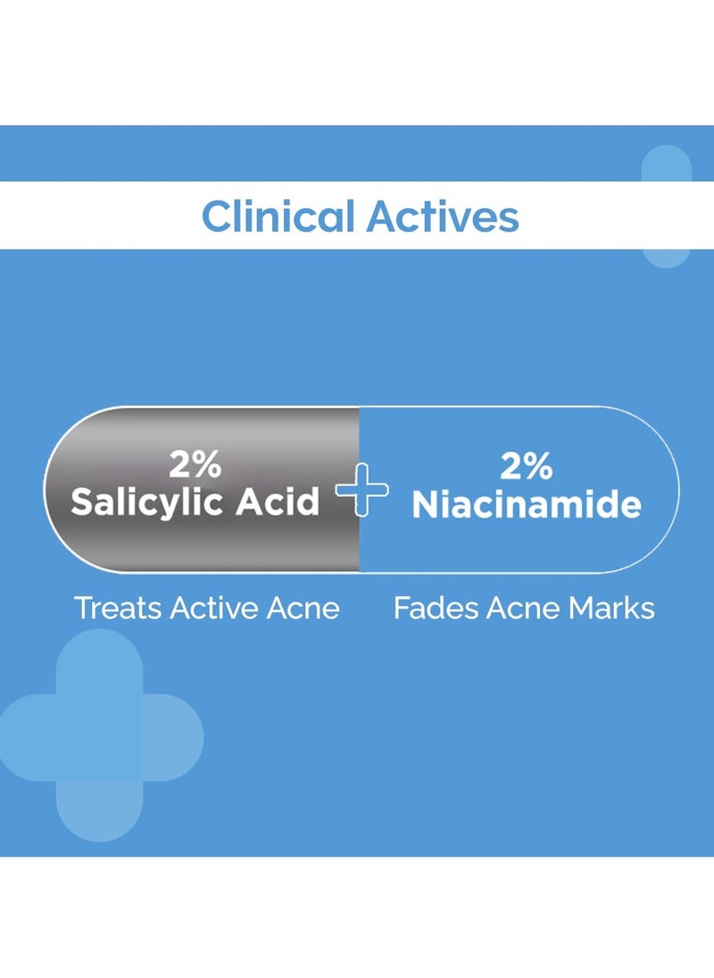 The Derma Co 1% Hyaluronic Sunscreen SPF 50 Aqua Gel, PA++++, Lightweight & The Derma Co Sali-Cinamide Anti-Acne Face Wash with 2% Salicylic Acid & 2% Niacinamide - 80ml