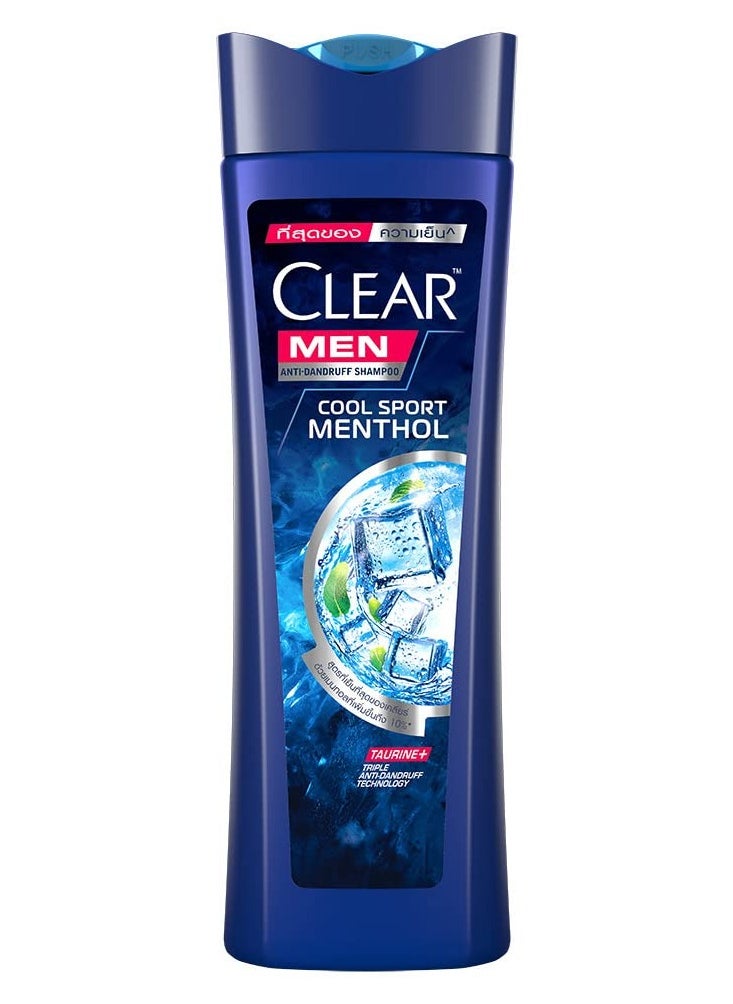 Men Cool Sport Menthol Anti-Dandruff Shampoo with Vitamin B3 & Taurine for Greasy Scalp, Removes Germs, Dirt & Flakes, Triple Anti-Dandruff Technology, Refreshing Fragrance (310 ml)